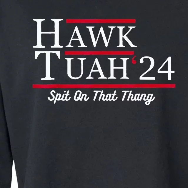 Hawk Tuah 24 Spit On That Thang Cropped Pullover Crew