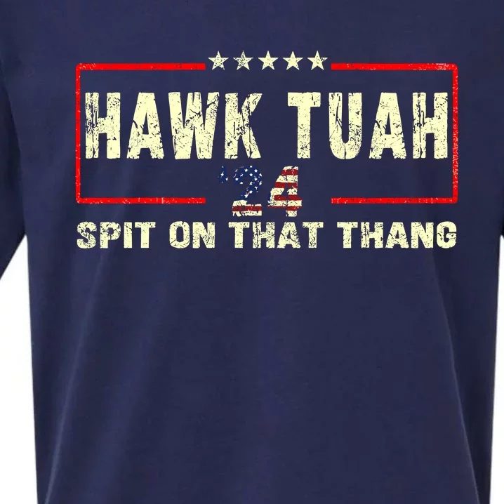 Hawk Tuah 24 Spit On That Thang Funny Quote Sueded Cloud Jersey T-Shirt