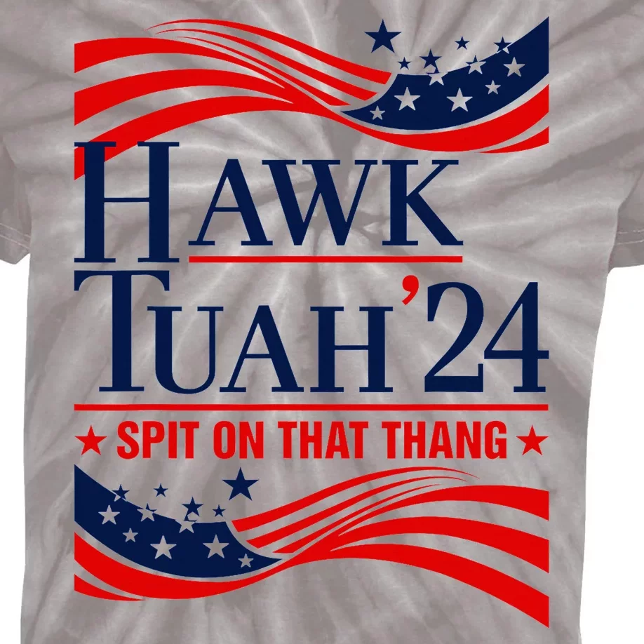 Hawk Tauh 24 Spit On That Thang Usa Flag Meme Quote Kids Tie-Dye T-Shirt