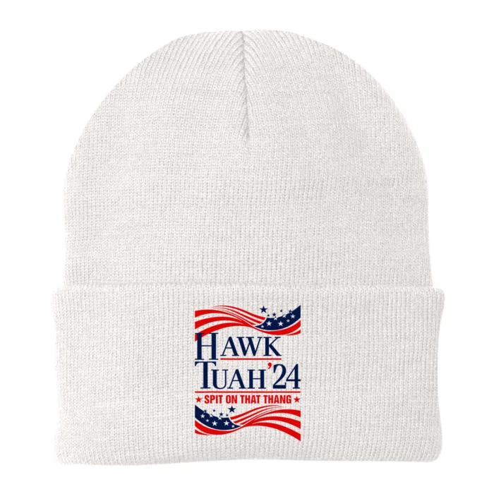 Hawk Tauh 24 Spit On That Thang Usa Flag Meme Quote Knit Cap Winter Beanie