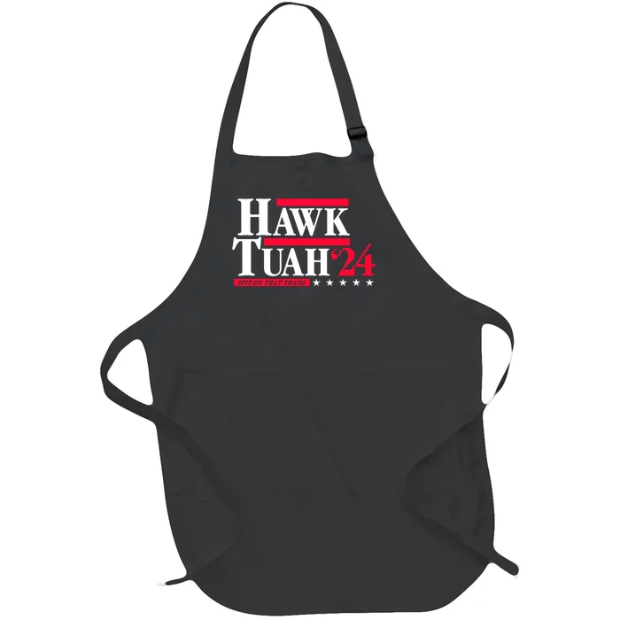 Hawk Tuah 24 Spit On That Thang Full-Length Apron With Pocket