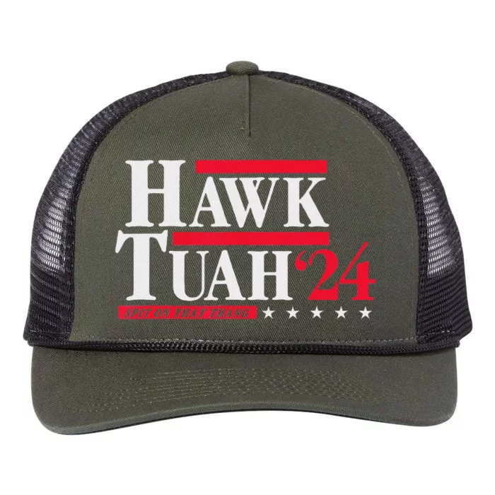 Hawk Tuah 24 Spit On That Thang Election Parody Retro Rope Trucker Hat Cap