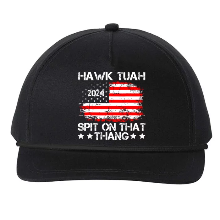 Hawk Tuah 24 Spit On That Thang Funny Quote Snapback Five-Panel Rope Hat