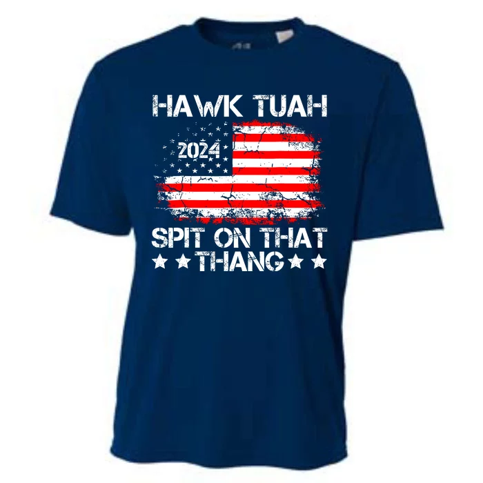 Hawk Tuah 24 Spit On That Thang Funny Quote Cooling Performance Crew T-Shirt