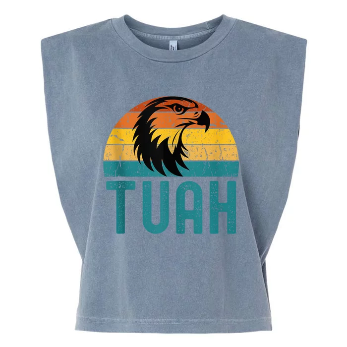 Hawk Tuah 24 Spit On That Thang Eagle Happy July Fourth Garment-Dyed Women's Muscle Tee