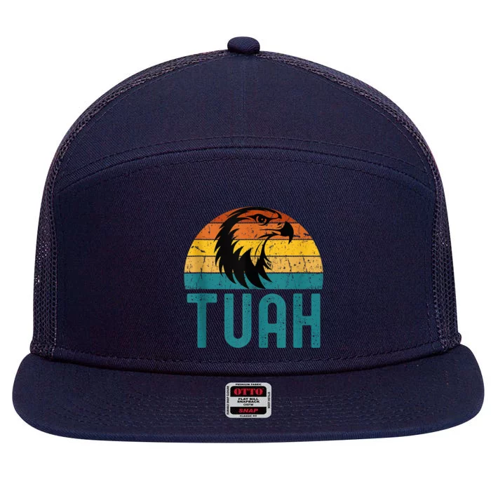 Hawk Tuah 24 Spit On That Thang Eagle Happy July Fourth 7 Panel Mesh Trucker Snapback Hat