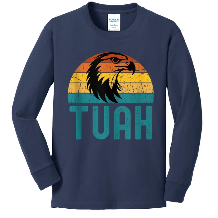 Hawk Tuah 24 Spit On That Thang Eagle Happy July Fourth Kids Long Sleeve Shirt