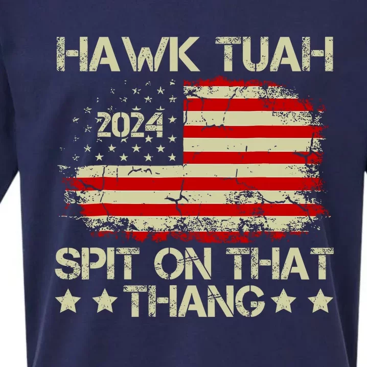 Hawk Tuah 24 Spit On That Thang Funny Quote Sueded Cloud Jersey T-Shirt