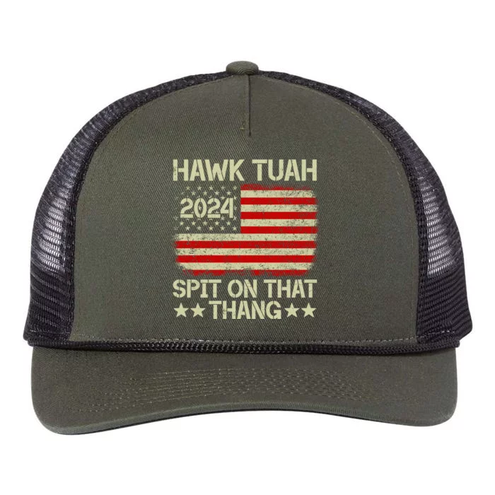 Hawk Tuah 24 Spit On That Thang Retro Rope Trucker Hat Cap