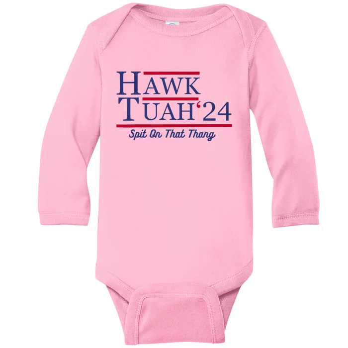 Hawk Tuah 24 Spit On That Thang Baby Long Sleeve Bodysuit