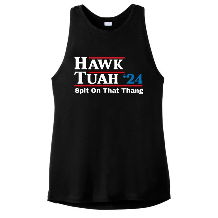 Hawk Tuah 24 Spit On That Thang Ladies Tri-Blend Wicking Tank