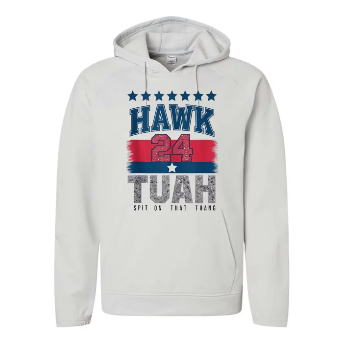 Hawk Tauh 24 Spit On That Thang Usa American Flag Meme Quote Performance Fleece Hoodie