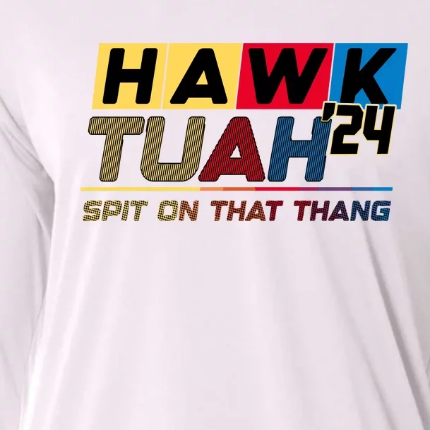 Hawk Tuah 24 Spit On That Thang Funny Saying Cooling Performance Long Sleeve Crew