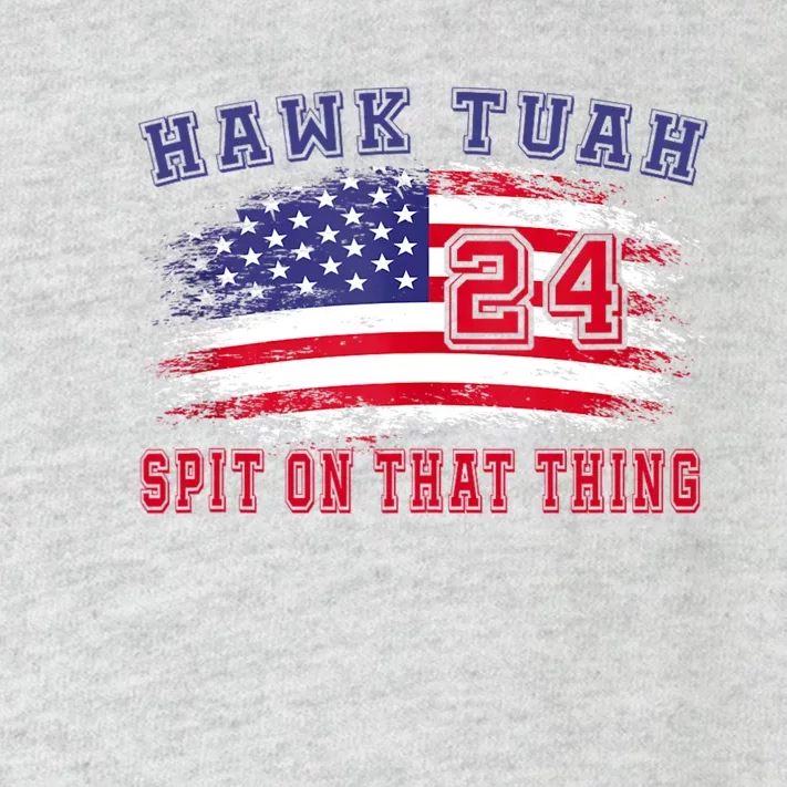 Hawk Tuah 24 Spit On That Thang Toddler Long Sleeve Shirt