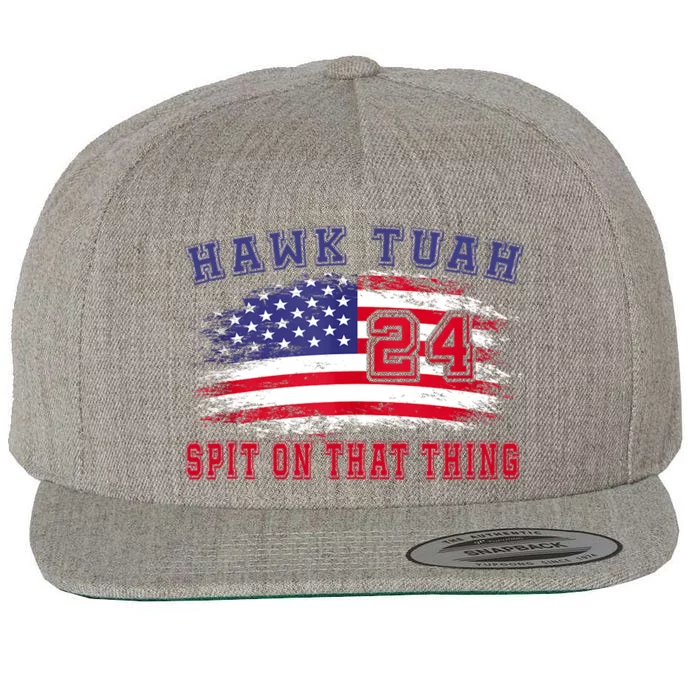 Hawk Tuah 24 Spit On That Thang Wool Snapback Cap