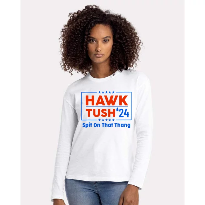 Hawk Tuah 24 Spit On That Thang Womens Cotton Relaxed Long Sleeve T-Shirt