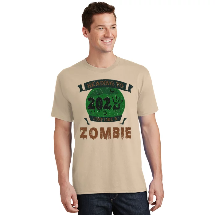 Heading To 2025 Like A Zombie Funny Halloween & New Year T-Shirt