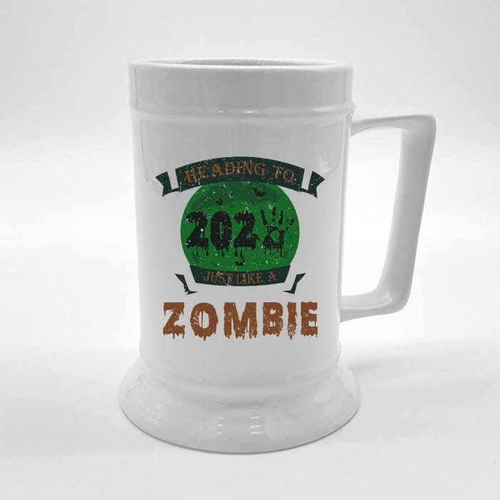 Heading To 2025 Like A Zombie Funny Halloween & New Year Front & Back Beer Stein