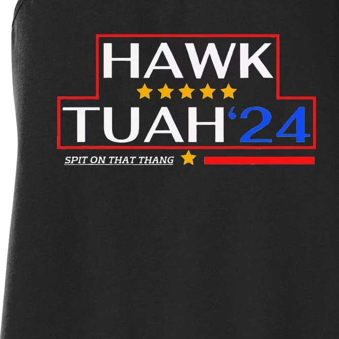 Hawk Tush 24 Retro Political Humor For 2024 Women's Racerback Tank