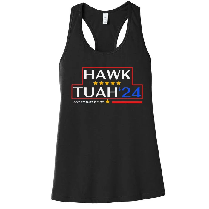 Hawk Tush 24 Retro Political Humor For 2024 Women's Racerback Tank