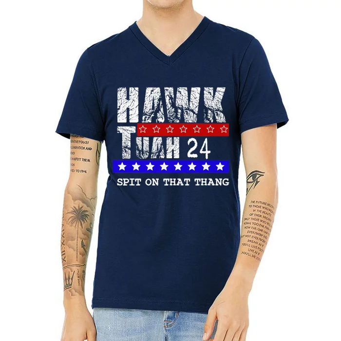 Hawk Tuah 24 Spit On That Thang V-Neck T-Shirt