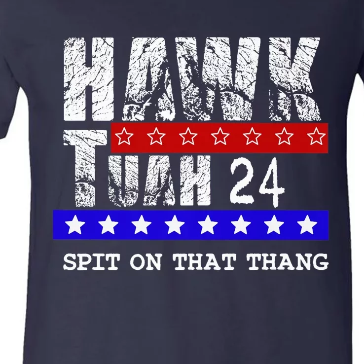 Hawk Tuah 24 Spit On That Thang V-Neck T-Shirt