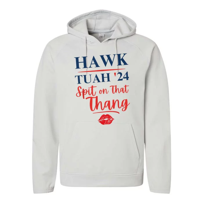 Hawk Tuah 24 Spit On That Thang Red Lips Performance Fleece Hoodie