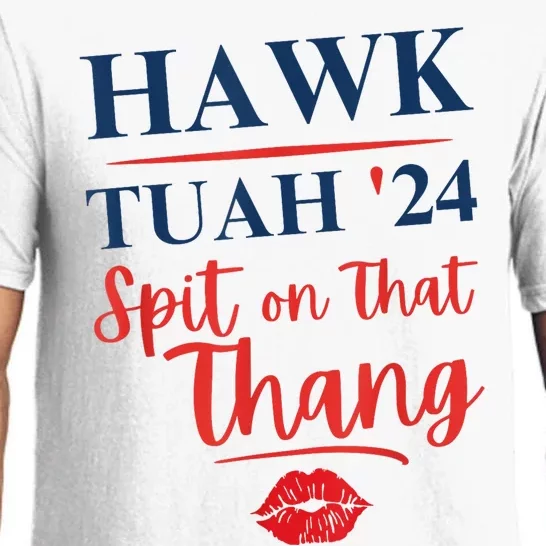 Hawk Tuah 24 Spit On That Thang Red Lips Pajama Set