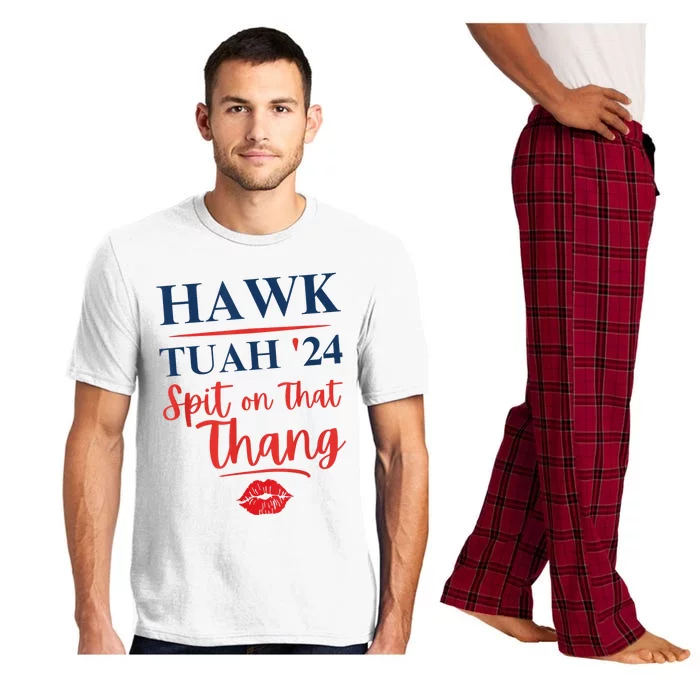 Hawk Tuah 24 Spit On That Thang Red Lips Pajama Set