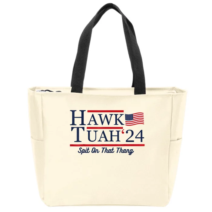 Hawk Tuah 24 Spit On That Thang Zip Tote Bag