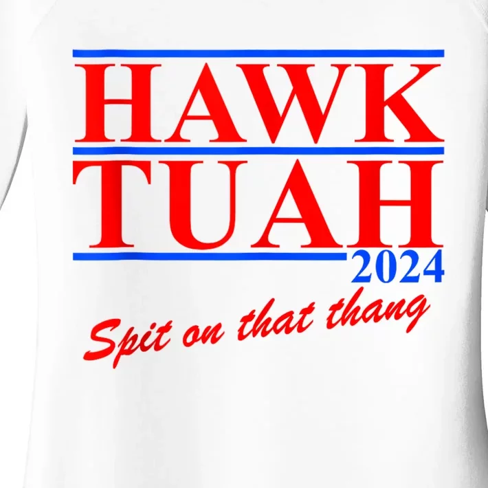 Hawk Tuah 24 Spit On That Thang Women's Perfect Tri Tunic Long Sleeve Shirt