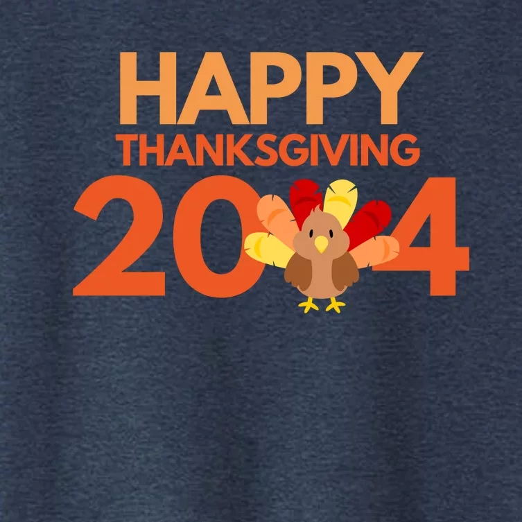 Happy Thanksgiving 2024 Funny Turkey Day Fall Women's Crop Top Tee