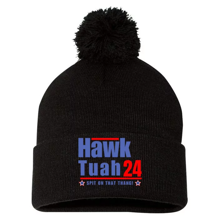 Hawk Tuah 2024 Funny Humor Meme Pom Pom 12in Knit Beanie