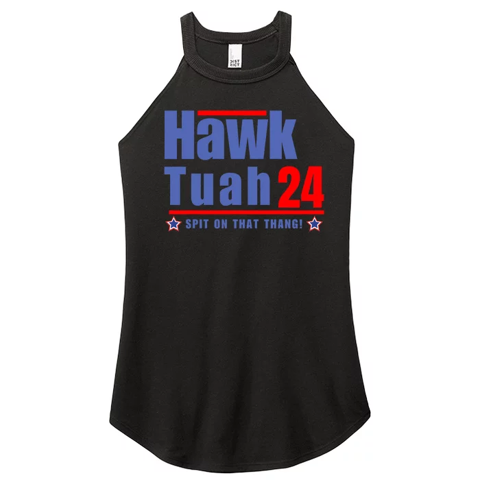 Hawk Tuah 2024 Funny Humor Meme Women’s Perfect Tri Rocker Tank