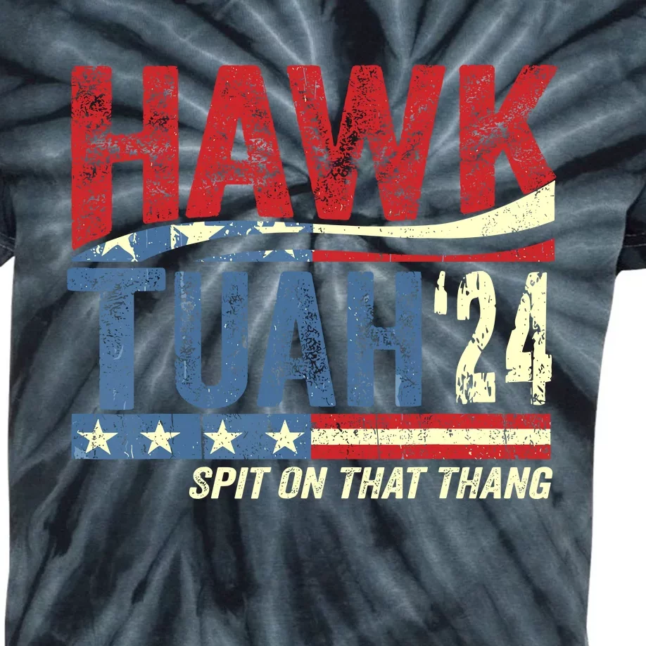 Hawk Tuah 24 Spit On That Thang Kids Tie-Dye T-Shirt