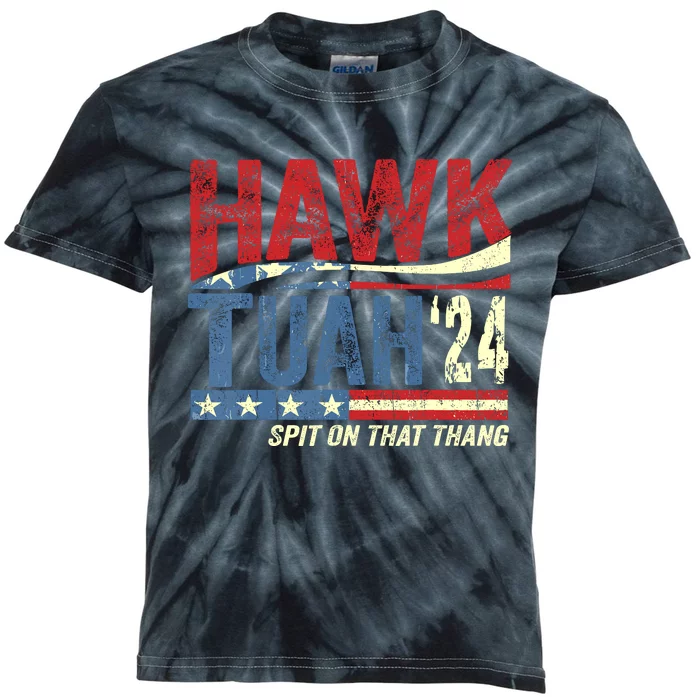 Hawk Tuah 24 Spit On That Thang Kids Tie-Dye T-Shirt