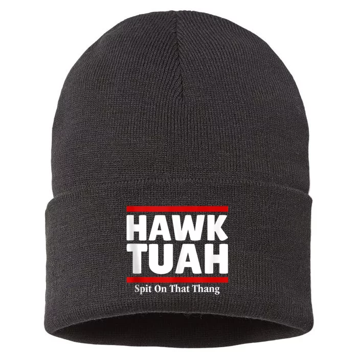 Hawk Tuah 24 Spit On That Thang Sustainable Knit Beanie