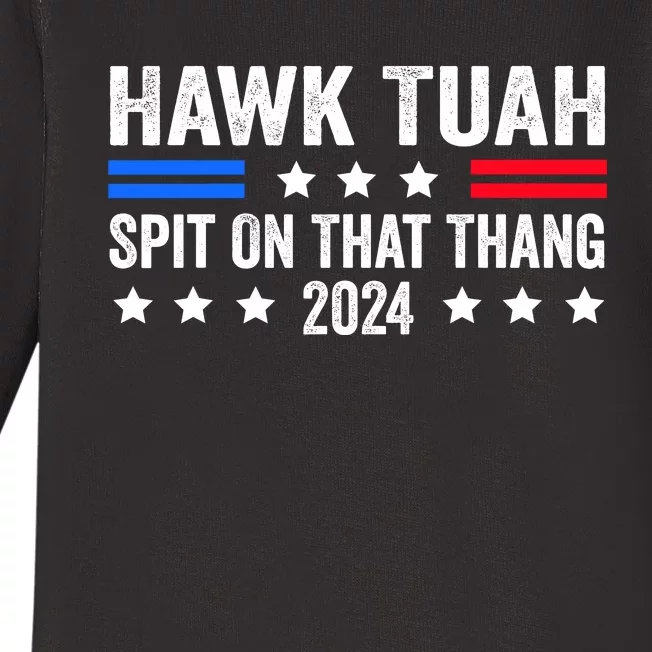 Hawk Tuah 24 Spit On That Thang Baby Long Sleeve Bodysuit