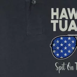 Hawk Tuah 24 Spit On That Thang American Flag Adult Humor Softstyle Adult Sport Polo