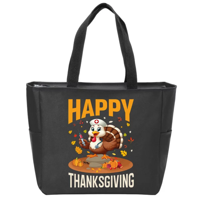 Happy Thanksgiving 2024 Celebration Graphic Zip Tote Bag