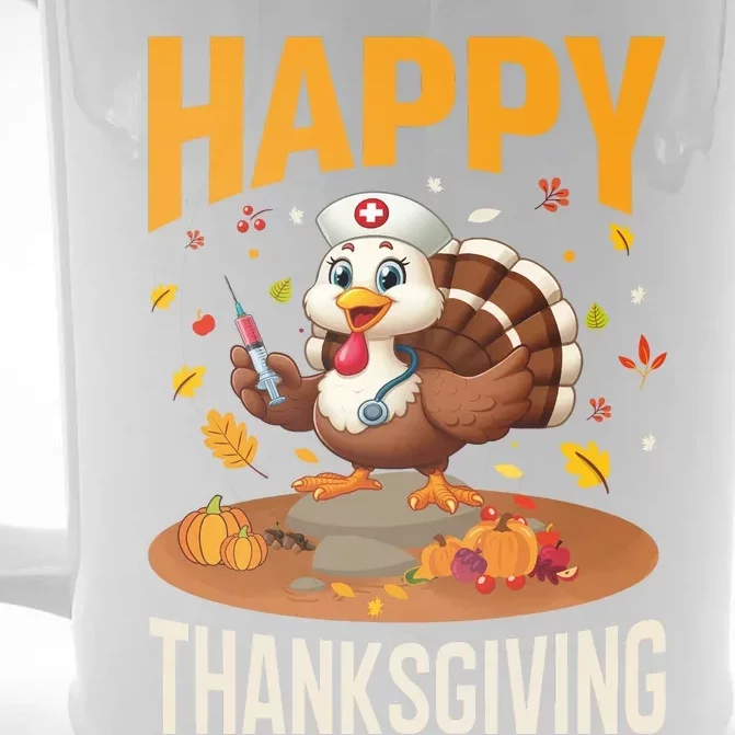 Happy Thanksgiving 2024 Celebration Graphic Front & Back Beer Stein