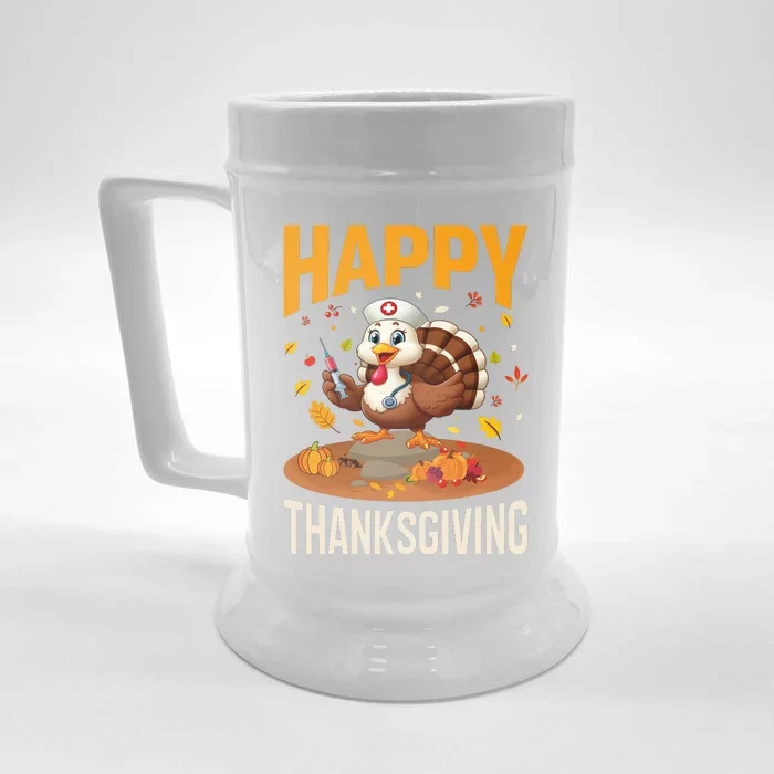 Happy Thanksgiving 2024 Celebration Graphic Front & Back Beer Stein