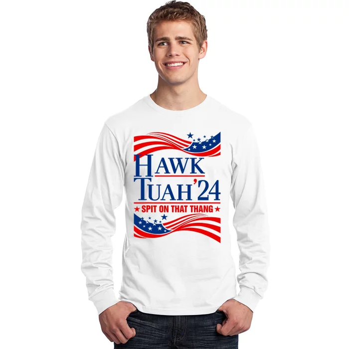 Hawk Tauh 24 Spit On That Thang Usa American Flag Meme Quote Long Sleeve Shirt