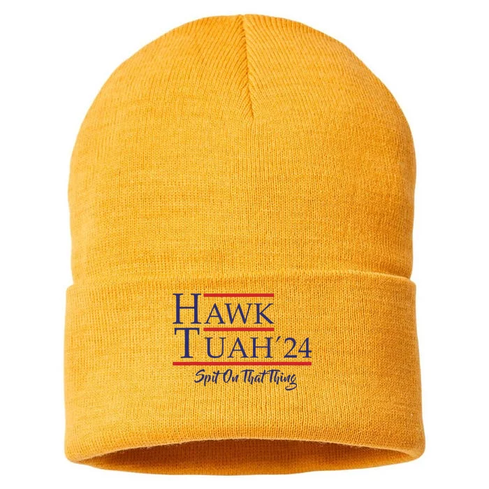 Hawk Tuah 24 Spit On That Thing Sustainable Knit Beanie