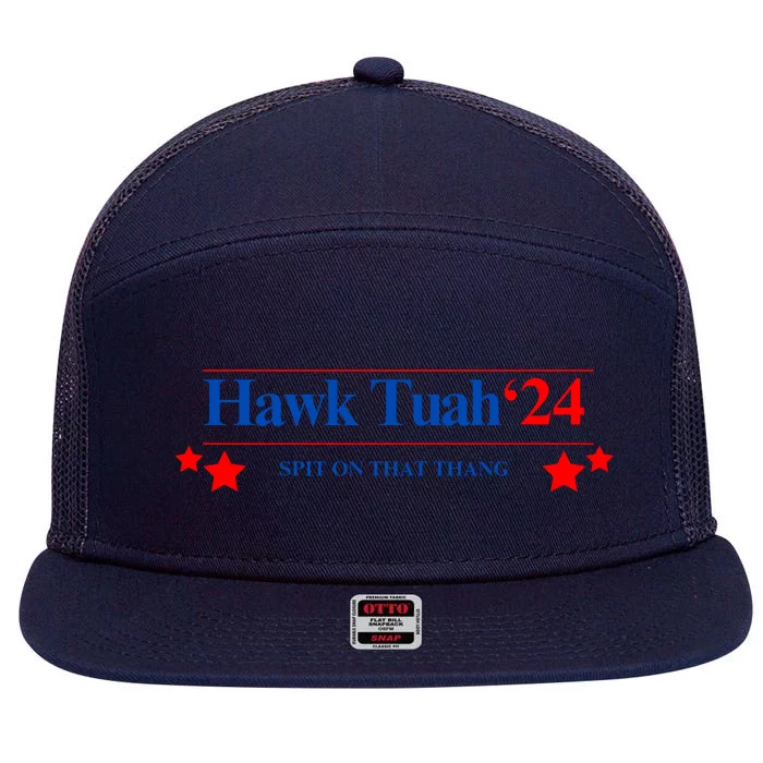 Hawk Tuah 24 Spit On That Thang 7 Panel Mesh Trucker Snapback Hat