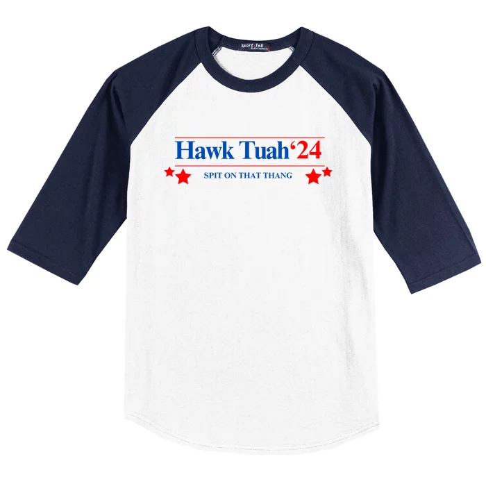 Hawk Tuah 24 Spit On That Thang Baseball Sleeve Shirt