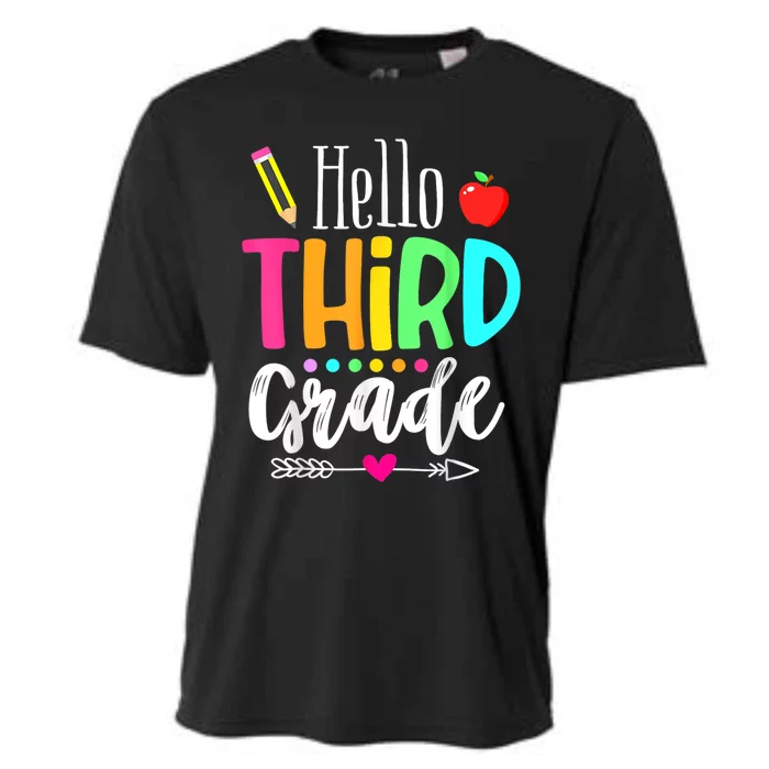 Hello Third 3Rd Grade Team Teacher Student Back To School Gift Cooling Performance Crew T-Shirt