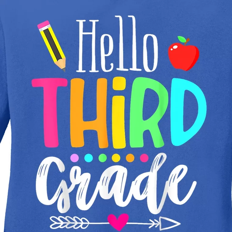 Hello Third 3Rd Grade Team Teacher Student Back To School Gift Ladies Long Sleeve Shirt