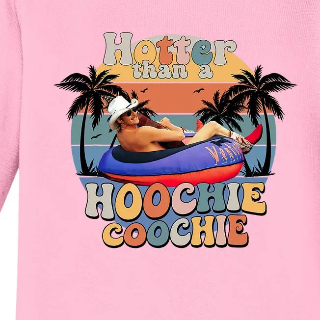 Hotter Than A Hoochie Coochie Funny Retro Country Music Baby Long Sleeve Bodysuit