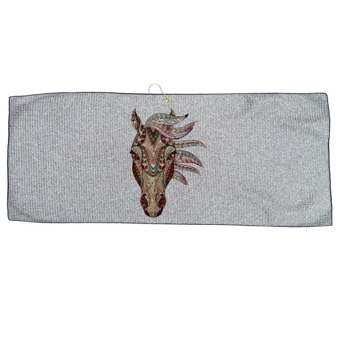 Horse Tribal Abstract Art Native American Geometric Horse Large Microfiber Waffle Golf Towel